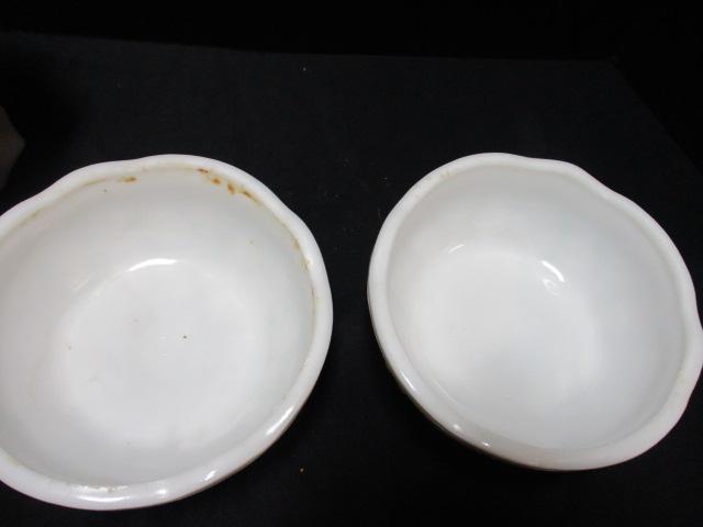 Milk Glass Lot, Eight Sherbet's, Four Bowls, and Lidded Compote.