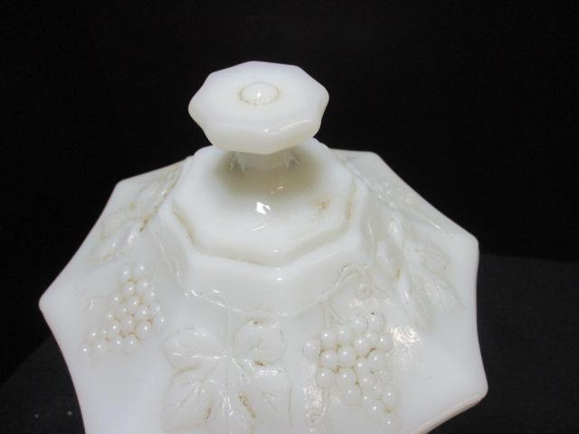 Milk Glass Lot, Eight Sherbet's, Four Bowls, and Lidded Compote.