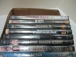 Eighteen DVD's, The Hunt for Red October, Jack Reacher, Fletch Lives, Etc.