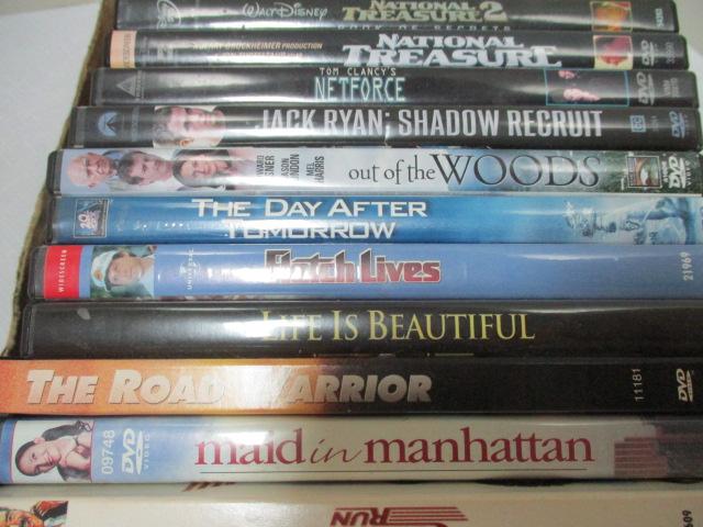 Eighteen DVD's, The Hunt for Red October, Jack Reacher, Fletch Lives, Etc.