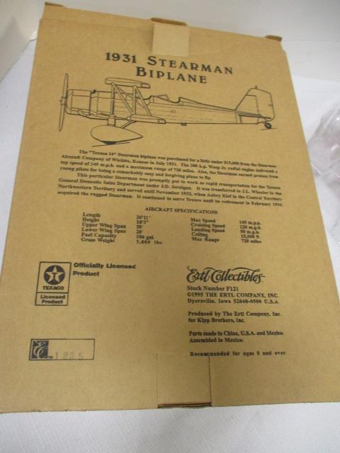 1931 Steadman Biplane Wings of Texaco in Original Box. ERTL 1995. COA.