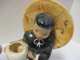 Pair Vintage Toy Ming Bud Vases. Signed Vilas.