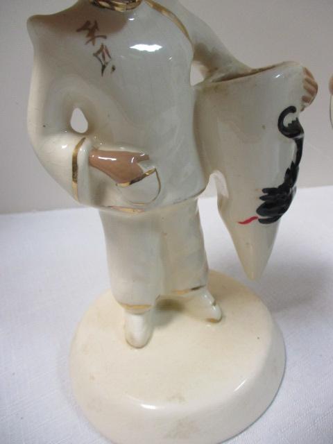 Pair Vintage Toy Ming Bud Vases. Signed Vilas.