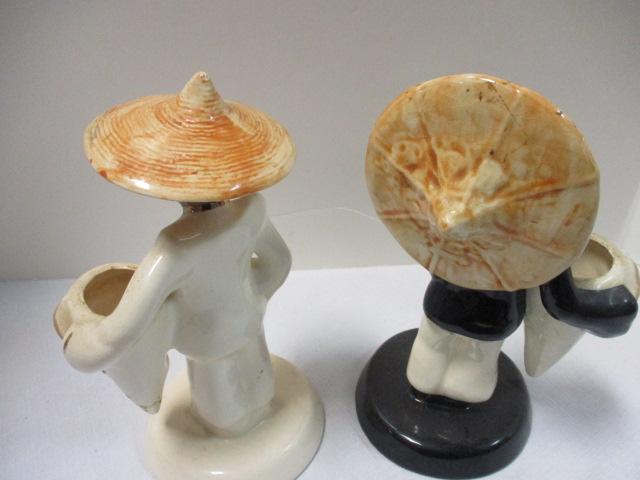 Pair Vintage Toy Ming Bud Vases. Signed Vilas.