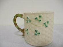 Belleek Basketweave Shamrock Cup.