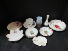 Box Lot of German, England, France, Etc., Dishes, Vases, Saucers, Etc.