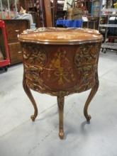 French Provincial Carved Wood Occasional Table.