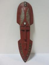 African Wooden Decorative Mask with Applied Shells.