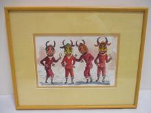 West Indian Framed Art, Signed Willy Nava001.