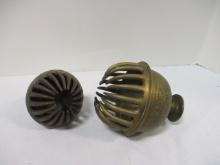 Vintage Large Brass Claw Bell, Enamel Look Top. Silver Toned Claw Bell.