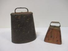 Vintage Cow Bell with No Ringer.  Small Copper Bell.