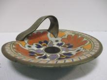 Vintage Gouda Pottery Handled Dish from Holland. Signed Metz Royal.