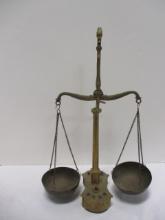 Vintage Hand Blown Egg with Flowers and "Easter" on Brass Stand.