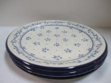 Three Bouquet Blue and White Provence Plates.