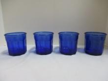 Four Royal Blue Tumblers Made in France.