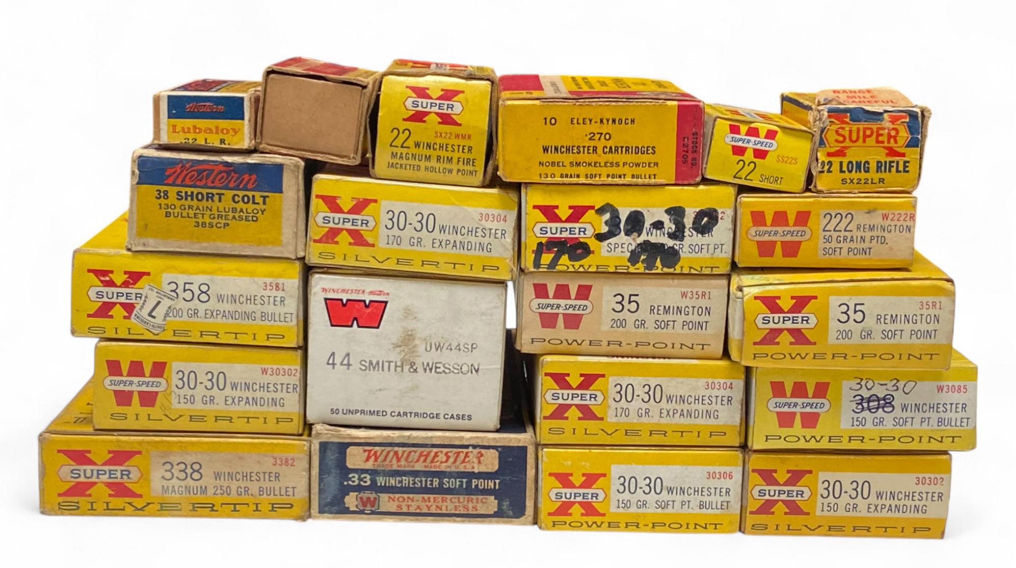 Various Assortment of EMPTY Vintage Winchester Ammo Boxes
