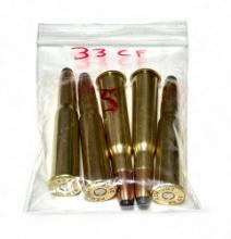 5rds. of .33 WINCHESTER CF (.33 CF) Factory Ammunition 