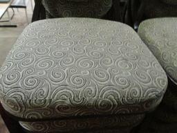 20 Virco Black Metal Stacking Chairs with Black/Grey Swirl Design Upholstery