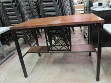 Steve Silver Co. Woodgrain High-top Table with Wine Rack and Stem Holders