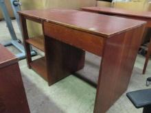 Desk with Built-In Bookcase End and Knee Drawer