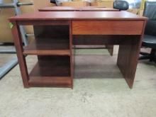 Desk with Built-In Bookcase End and Knee Drawer