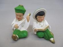 Vintage Oriental Chalkware Figurines 3"