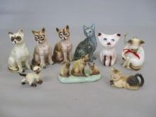 9 Cat Figurines