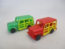 2 Wannatoys Plastic Woody Station Wagons