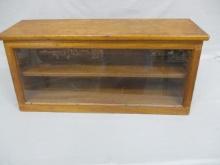 Custom Built Wood Show Case w/Glass Front & 2 Shelves
