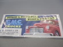 GMC Trucks Cardboard Advertisement