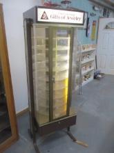 Lighted Turntable Commercial Showcase w/Storage Drawer & 9 Shelves