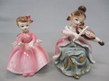 2 Porcelain Girl Figurines Made in Japan
