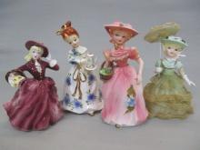 4 Porcelain Lady Figurines