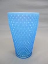 Fenton Blue Opalescent Hobnail Vase 8 1/2"
