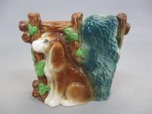 Cocker Spaniel Next To Fence Wall Pocket/Planter