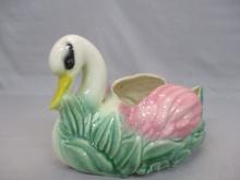 Vintage Ceramic Swan Planter