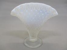 Fenton White Opalescent Hobnail Vase 4"