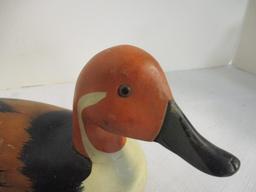 Carved Solid Wood Duck Decoy . Few Scratches.