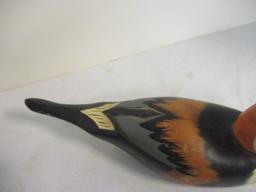 Carved Solid Wood Duck Decoy . Few Scratches.