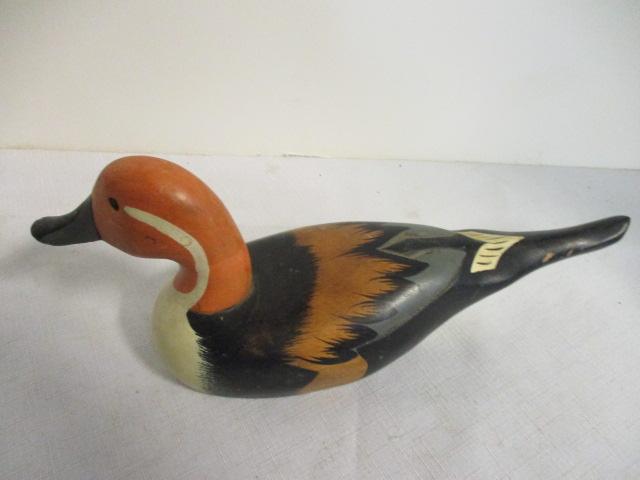 Carved Solid Wood Duck Decoy . Few Scratches.