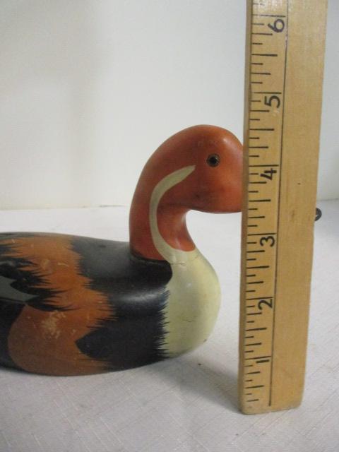 Carved Solid Wood Duck Decoy . Few Scratches.