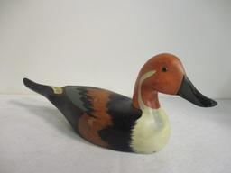 Carved Solid Wood Duck Decoy . Few Scratches.