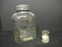 Sunshine Coffee Jar with Metal Lid and Small Coffee Creamer Jar.