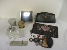 Victorian Collapsible Bicycle Cup Pat. 2/23/1897, Vintage Purses, Wallet, Buttons, Lighter.