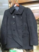Vintage US Navy Eight Button Peacoat, Wool.