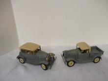 Vintage Die Cast Hobley Pickup and Car, Has Removable Hoods and Tops.