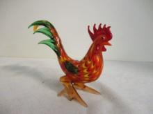 Art Glass Multi-Colored Rooster.