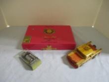 Happy Ending Rare Pink Cigar Box, New Cigar Lighter and Wood Cuba Car.