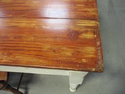 Solid Wood Farmhouse Table with Plank Top and Three side Chairs.
