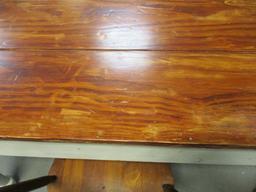 Solid Wood Farmhouse Table with Plank Top and Three side Chairs.
